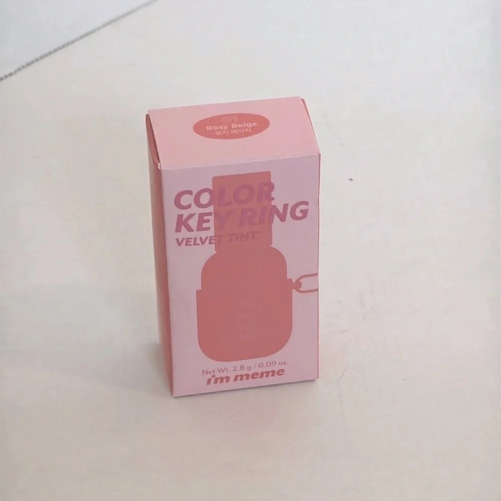 I'M MEME Lip Stain - Color Key Ring Velvet Tint -, Highly-pigmented- Rosy Beige